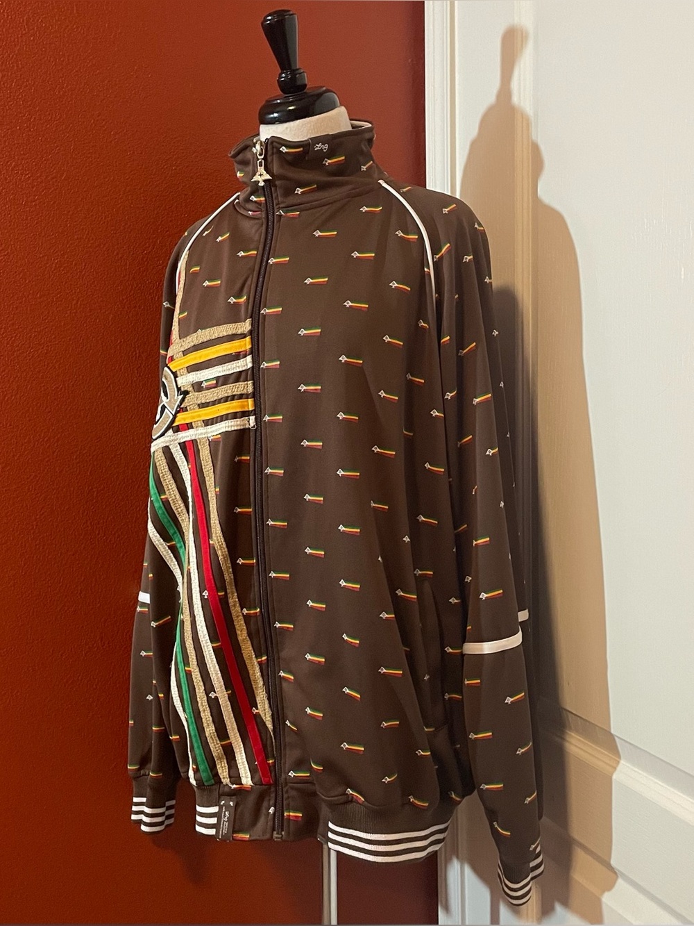 Lifted Research Group LRG Men’s Brown Guiding Star Warm Up Full Zip Y2K Jacket